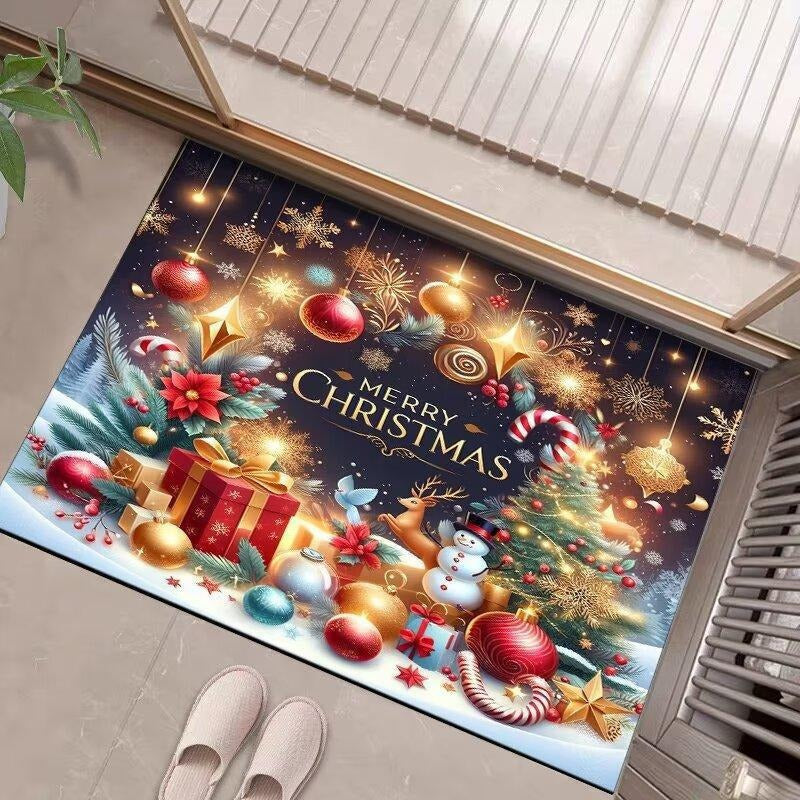Festliche weihnachtlich gestaltete Fußmatte