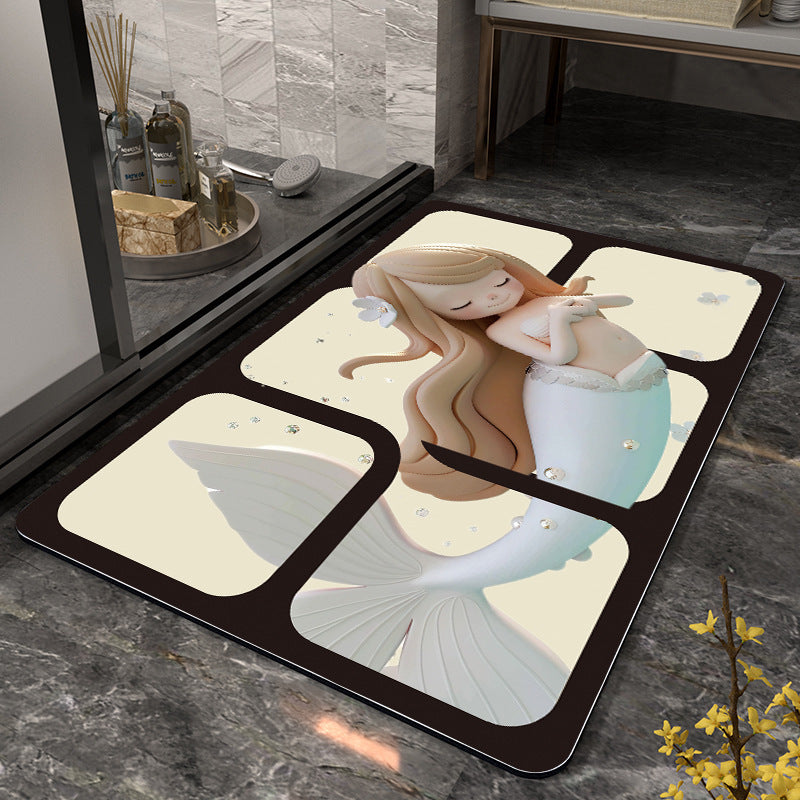 Mermaid-Themen Memory Foam Badmatte Karnz