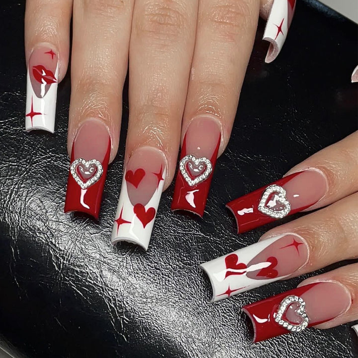 Herz-Design Acryl Nagelkunst Extensions Karnz