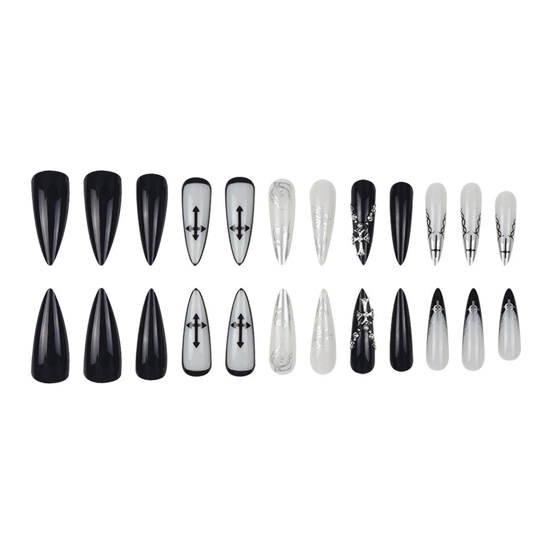 Künstlerische Gothic Stiletto Drucknägel Karnz