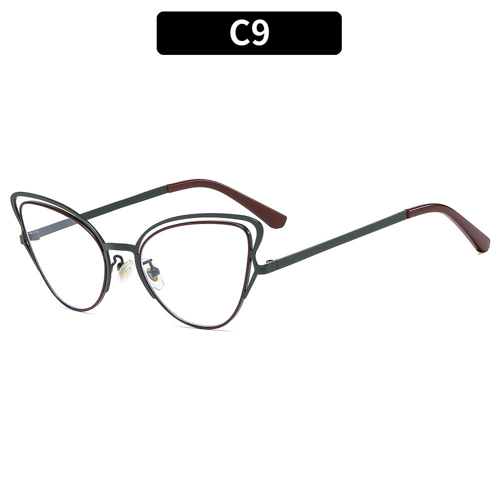 Damen Cat-Eye Sonnenbrille mit luxuriösem Metallrahmen und hochwertigen Verlaufsgläsern Karnz