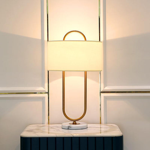 Elegante skulpturale Tischlampe mit Marmorbasis