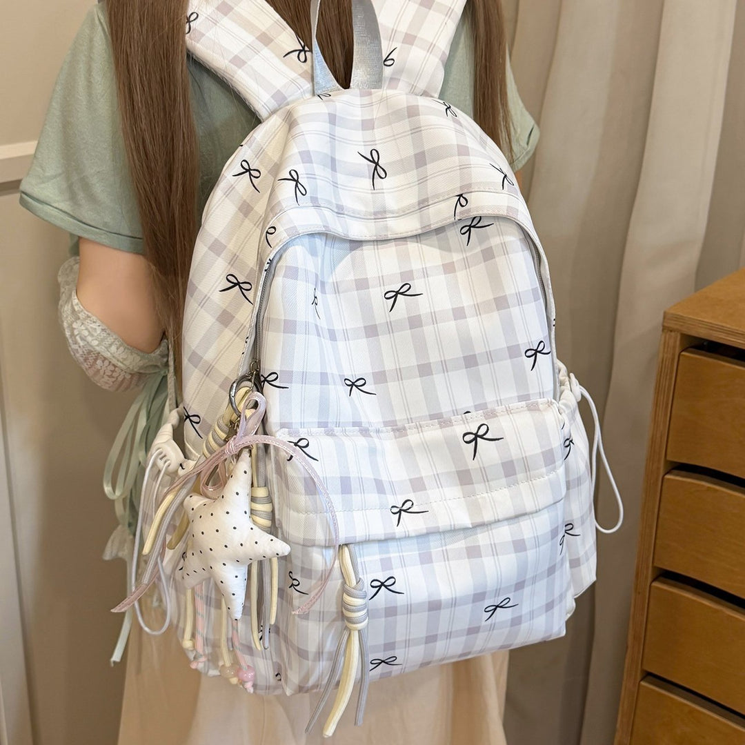 Liebliche, mit Schleife verzierte Alltags-Rucksack