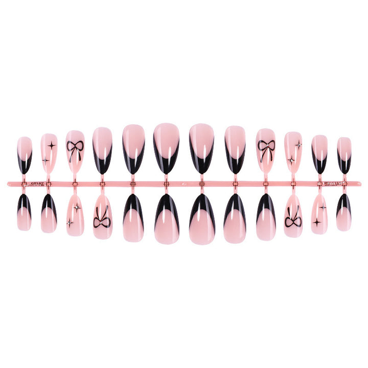 Kunstnagelset mit elegantem Ombre-Design und kreativem Schleifenmotiv Karnz