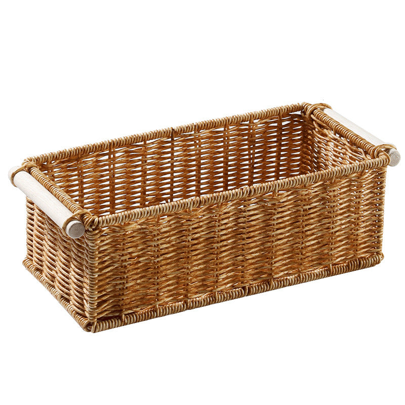 Unisex Rechteckiger Korb aus geflochtenem Naturmaterial Karnz