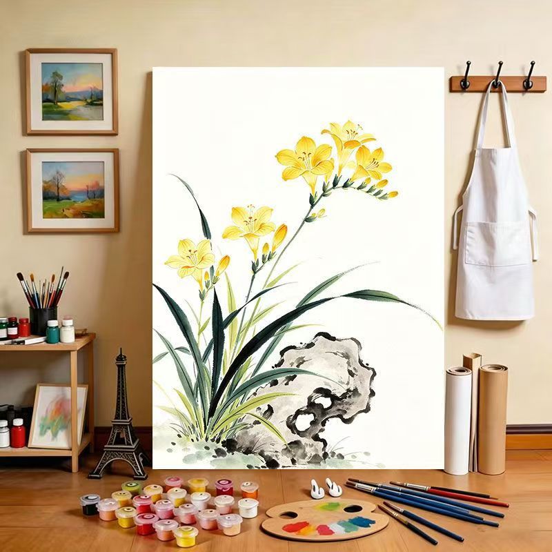 Blumeninspiriertes Leinwandkunstwerk Karnz