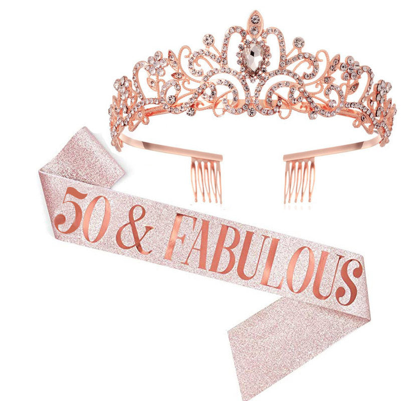 Damen Glamouröse Jubiläumskrone mit elegantem Banner Karnz