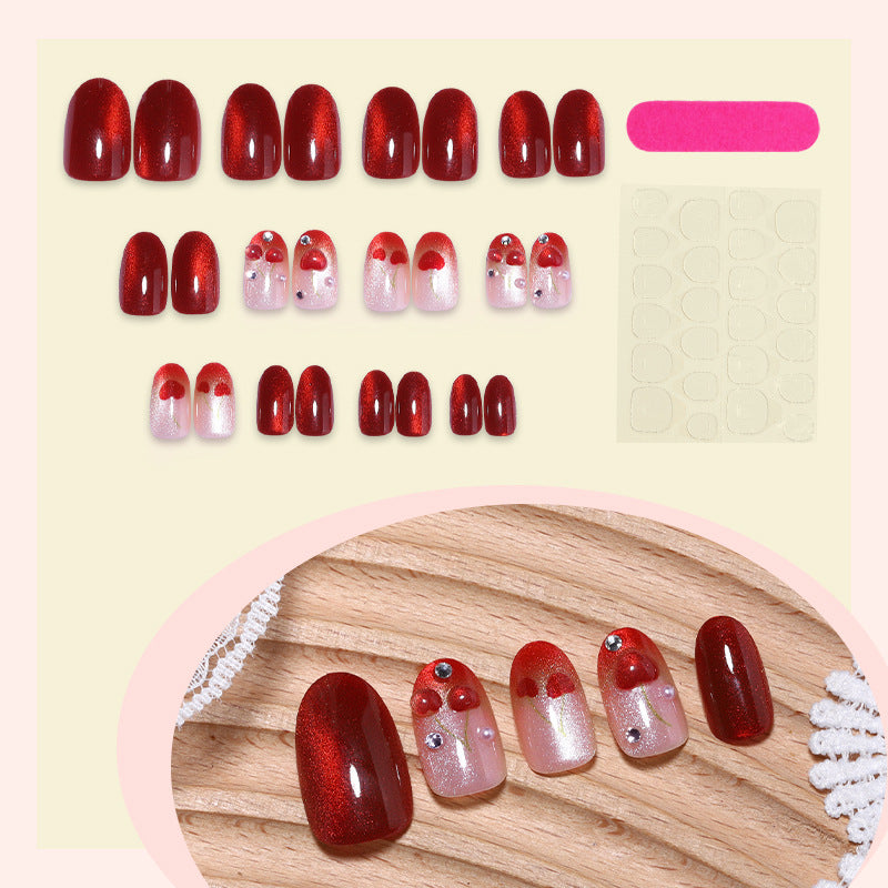 Glitzerndes dekoratives Press-On-Nagelset Karnz
