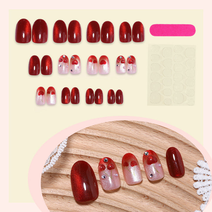Glitzerndes dekoratives Press-On-Nagelset Karnz