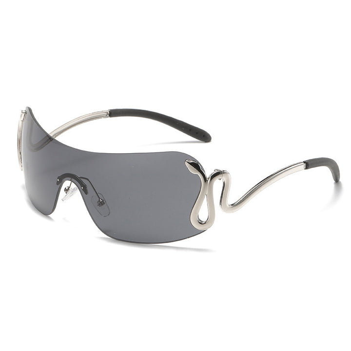 Damen modische Oversized-Sonnenbrille mit innovativem Metallrahmen und einzigartigem Design Karnz