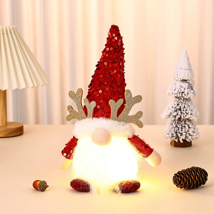 Dekorative Weihnachtsgnom Figur mit LED-Beleuchtung Karnz