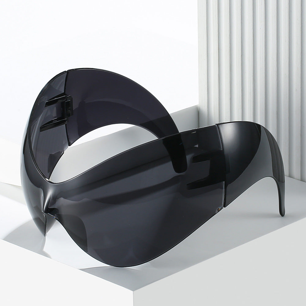 Oversized futuristische Schild Sonnenbrille Karnz