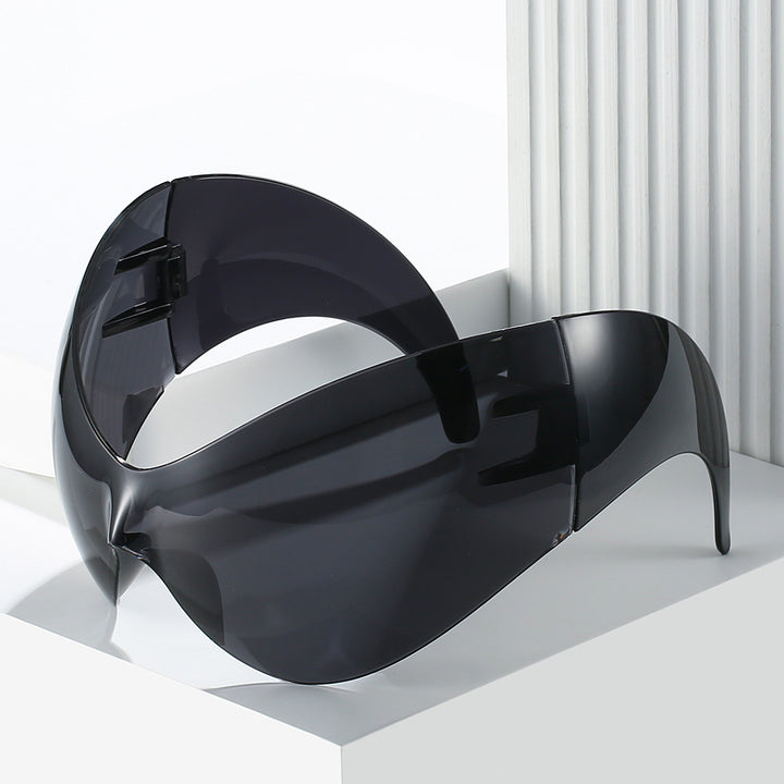 Oversized futuristische Schild Sonnenbrille Karnz