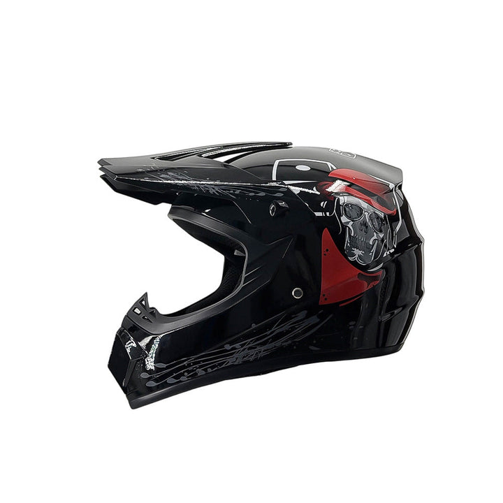 Vollgesicht-Motocross-Helm mit verlängertem Visier und verstärktem Kinnschutz Karnz