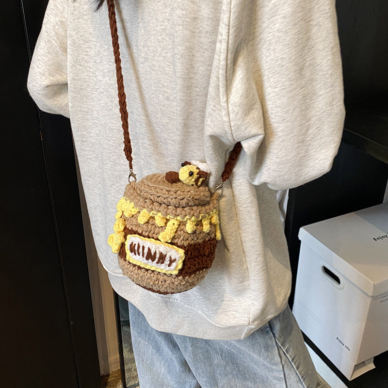 Spaß Häkel Honigglas Mini Tasche