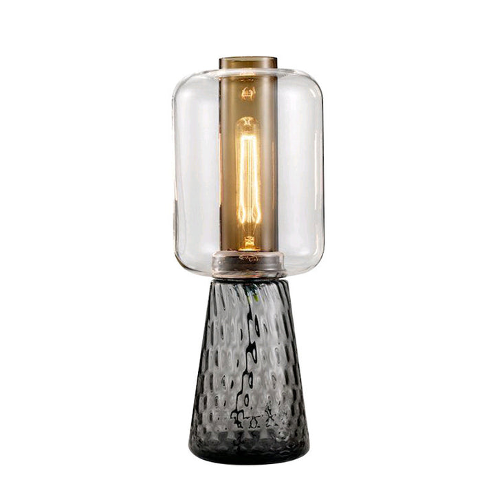 Glas Tischlampe mit strukturiertem Fuß