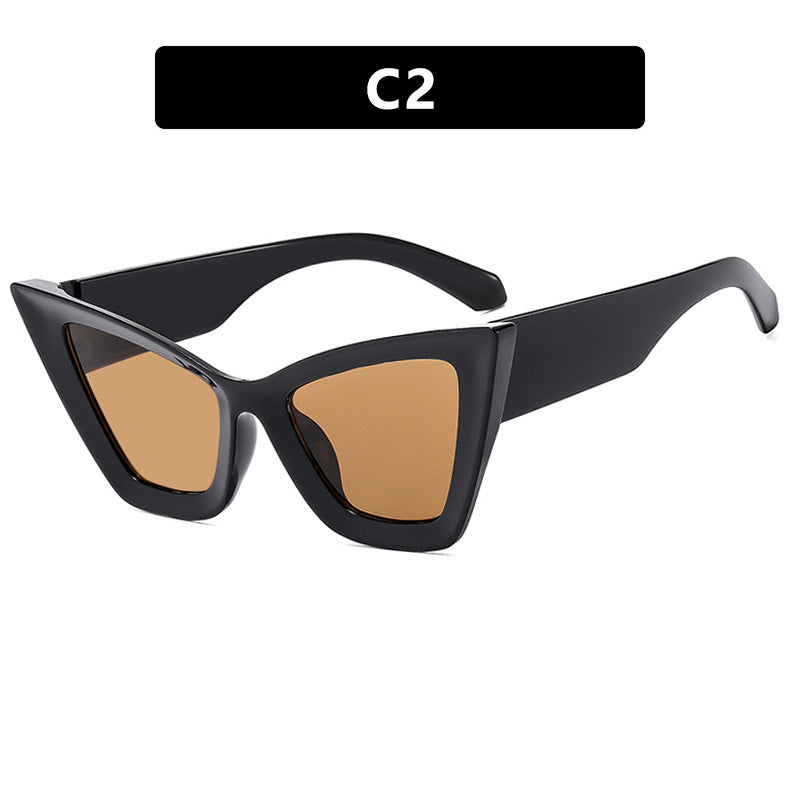 Damen trendige Cat-Eye Sonnenbrille mit robustem Design und UV-Schutz Karnz