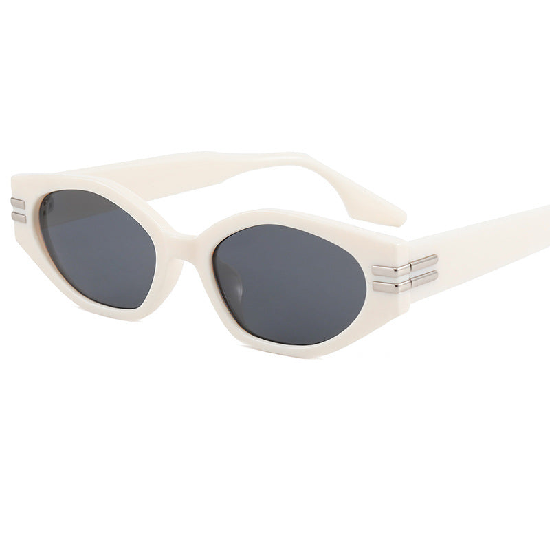 Damen auffällige Vintage-Sonnenbrille mit asymmetrischem Rahmen Karnz