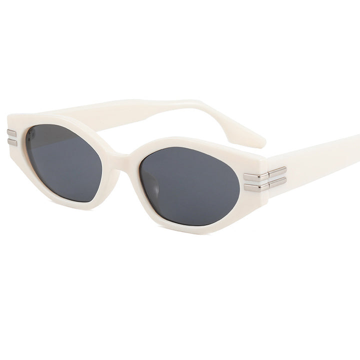Damen auffällige Vintage-Sonnenbrille mit asymmetrischem Rahmen Karnz