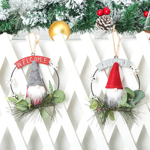 Dekorative Weihnachtskranz mit Gnome-Motiv Karnz