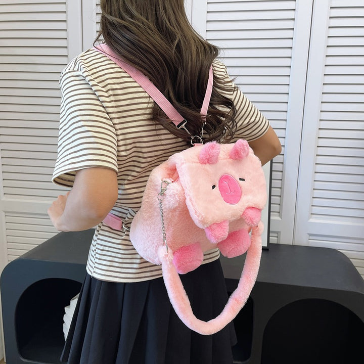 Plüsch Umhängetasche mit Tiermotiv und Schulterriemen Karnz