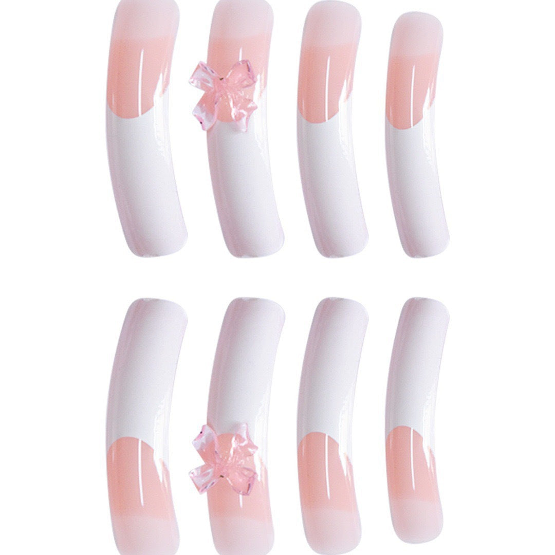 Elegante mit Schleifen verzierten Acryl-Presse-Nägel Karnz