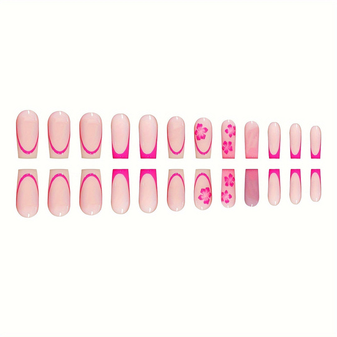 Floral Design Press-On Nail Art Karnz