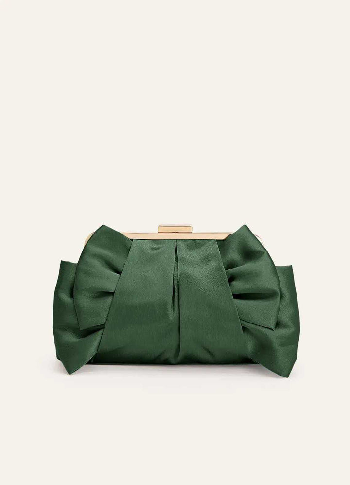 Satin Schleifen-Detail Clutch
