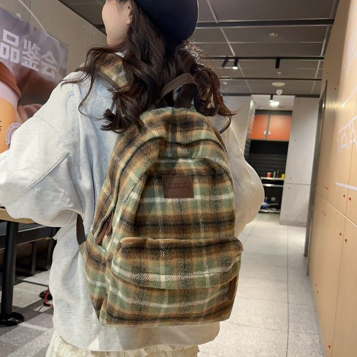 Stylische Karierte Rucksack Karnz
