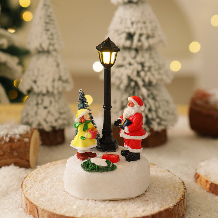 Beleuchtete Weihnachtsfigur mit Weihnachtsbaum Karnz