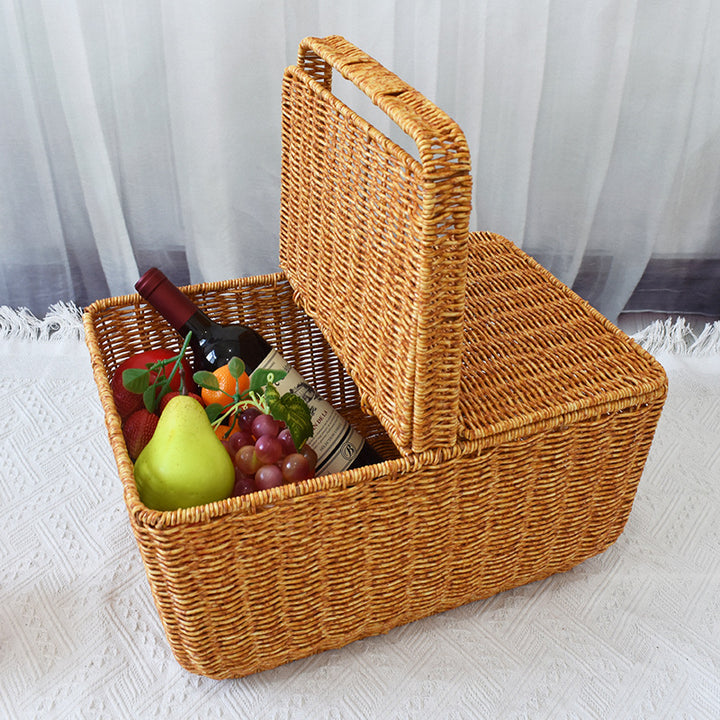 Handgefertigter natürlicher Weidenpicknickkorb Karnz