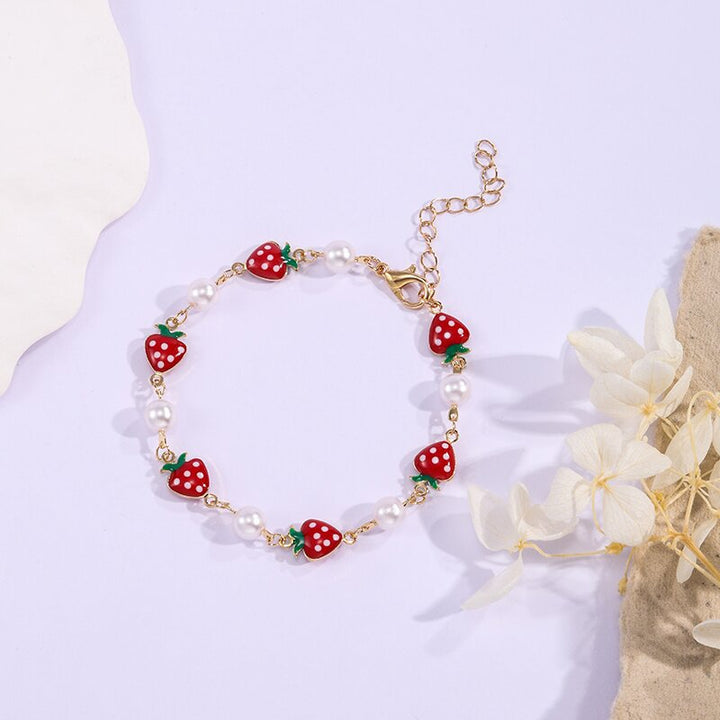 Erdbeer Charm Halskette Karnz