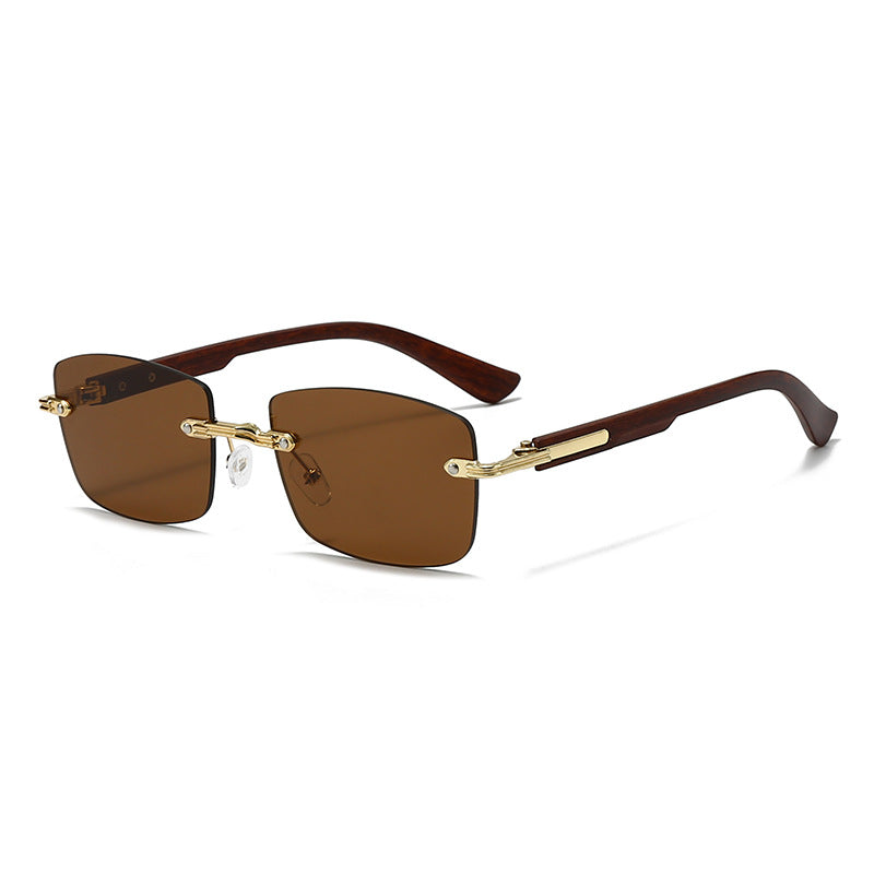 Damen modische quadratische Sonnenbrille mit eleganten Holzakzenten Karnz