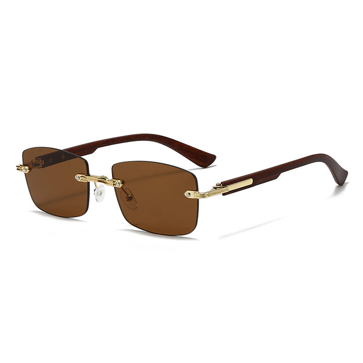 Damen modische quadratische Sonnenbrille mit eleganten Holzakzenten Karnz