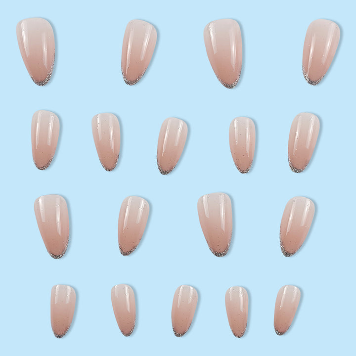 Elegante Glitzerndes Mandel-förmige Press-On Nagelspitzen Karnz