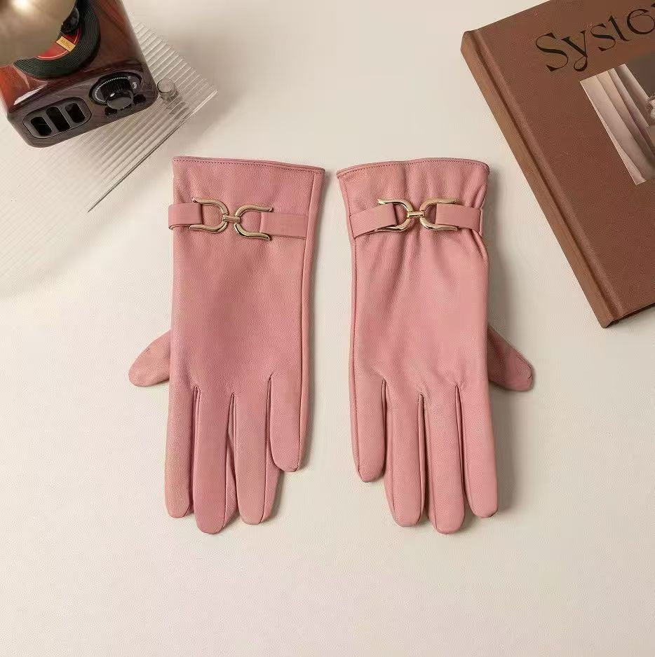 Elegante Lederhandschuhe mit Kettendetails Karnz