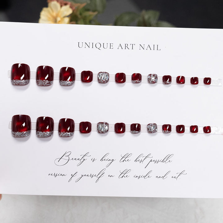 Dekorative Glitzer Pediküre Nagelkunst  1791110449