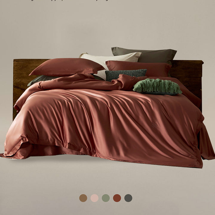 Premium Seidiger Satin Bettbezug Set