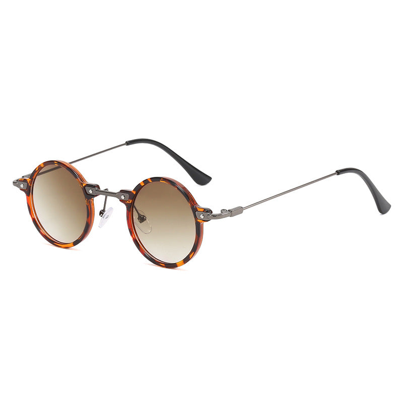 Damen modische runde Sonnenbrille mit stylischem Metallrahmen und polarisierenden Gläsern Karnz