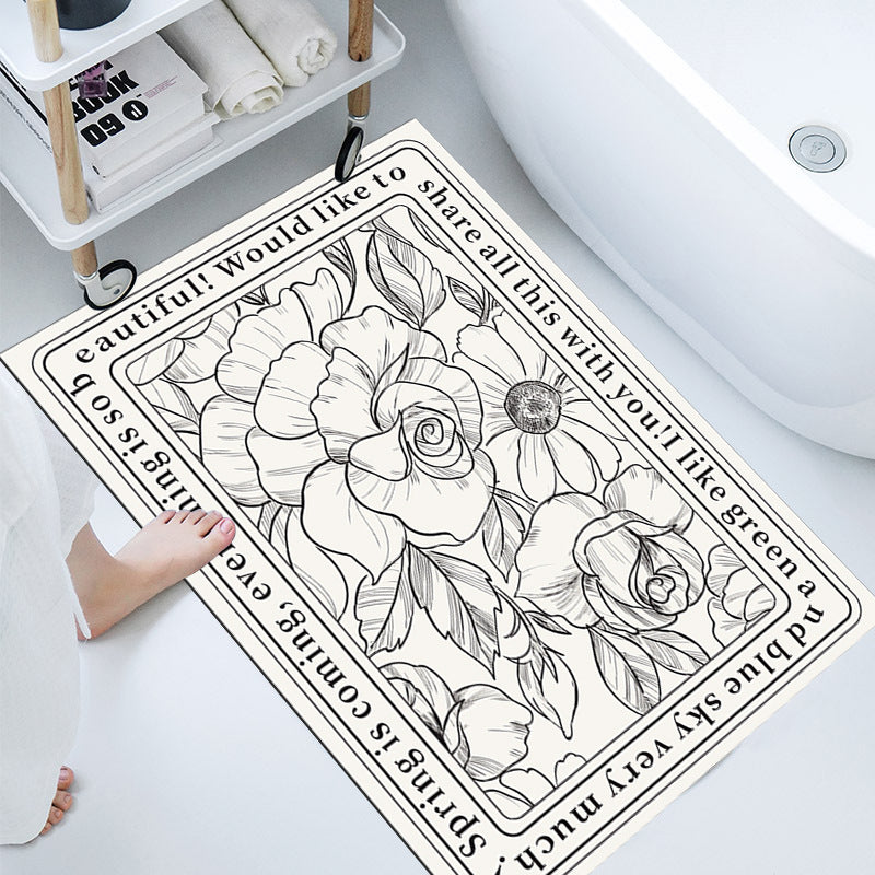 Blumenmuster Badezimmermatte