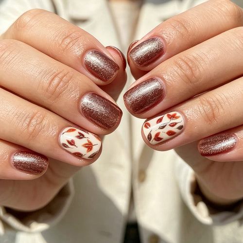 Dekorative, herbstlich inspirierte Nagelkunst Karnz