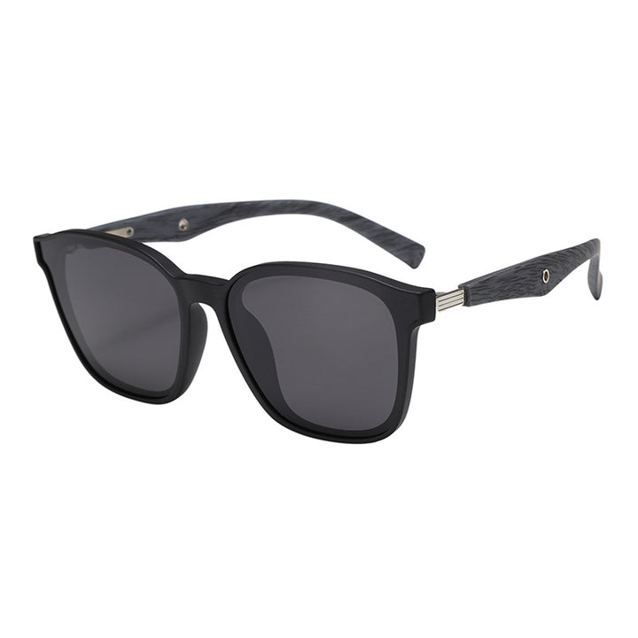 Damen stilvolle oversized Sonnenbrille mit hölzernen Akzenten Karnz