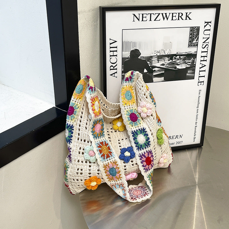 Bohemian Floral Häkel-Tasche