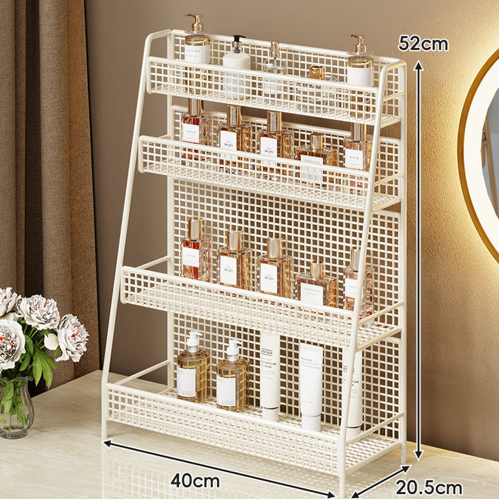 Zweischichtiger Metallgitter-Countertop-Vanity-Organizer-Regal mit erhöhtem Frontlippe