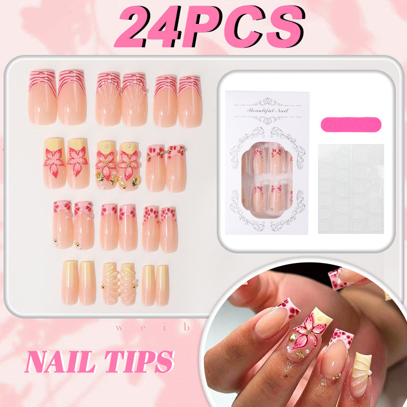 Blumen Design Press-On Nagel Tipps Karnz