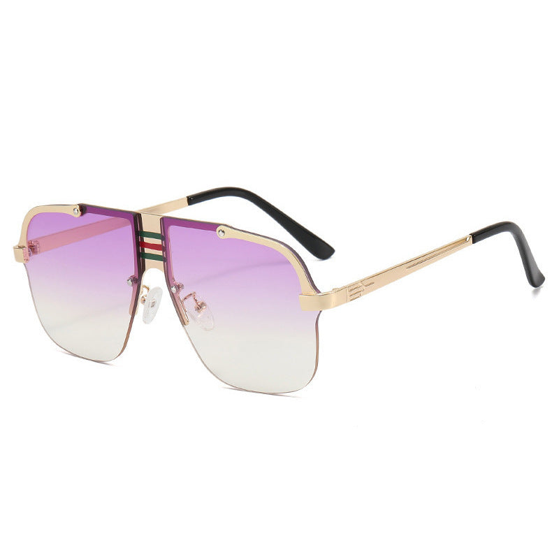 Damen Oversized Sonnenbrille mit einzigartigem, gradienten Gläsern und markantem Metallrahmen Karnz