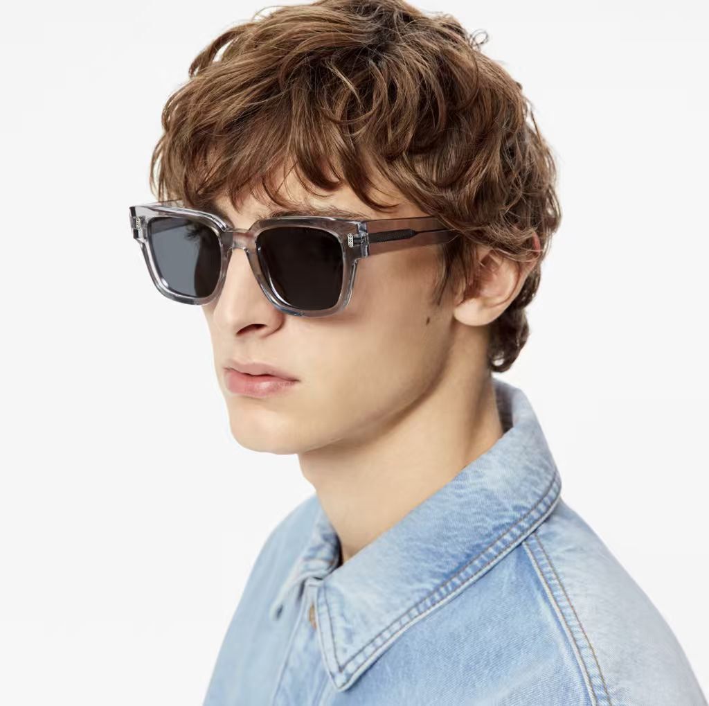 Damen Designer-Sonnenbrille mit quadratischem Rahmen und braunen Gläsern Karnz