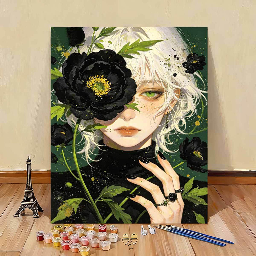 Künstlerische florale Porträt-Leinwandkunst Karnz