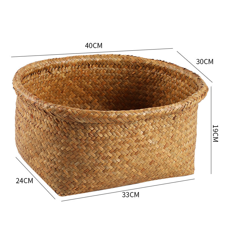 Unisex Naturfaser Aufbewahrungskorb mit breitem Rand Karnz
