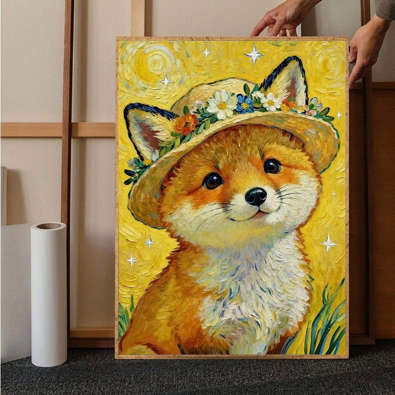 Verspielter Kaninchen Leinwand Kunstdruck Karnz